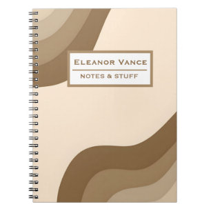 Notities en Spul Retro Bruine Beige Abstracte Golf Notitieboek