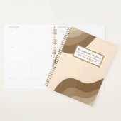 Notities en Spullen Retro Bruine Beige Abstracte G Planner (Display)