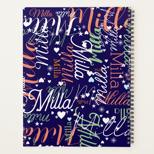 Notities Harten en sterren blauw Planner (Achterkant)