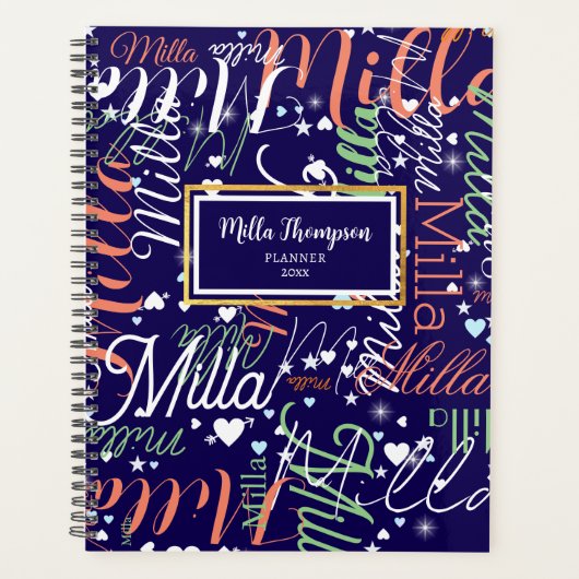 Notities Harten en sterren blauw Planner (Voorkant)