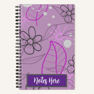 Notities hier bloem bladeren plant patroon spiraal notitieboek