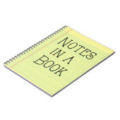 Notities in een boek, geel juridisch pad, Spiral N Notitieboek (Linkerzijde)