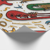 Notities & instrumenten Muzikale viering Verjaarda Cadeaupapier (Hoek)