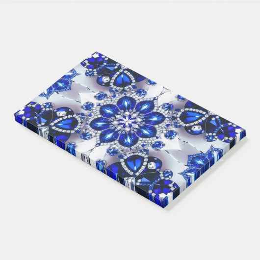 Notities met blauw-witte kleuren post-it® notes (Schuin)