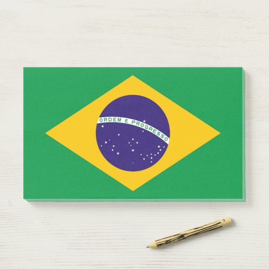 Notities met vlag van Brazilië Post-it® Notes (Op bureau)