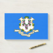 Notities met vlag van Connecticut, Verenigde State Post-it® Notes (Op bureau)