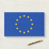 Notities met vlag van de Europese Unie Post-it® Notes (Op bureau)