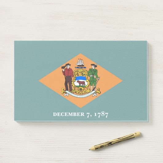 Notities met vlag van Delaware, Verenigde Staten Post-it® Notes (Op bureau)