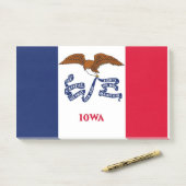 Notities met vlag van Iowa, Verenigde Staten Post-it® Notes (Op bureau)