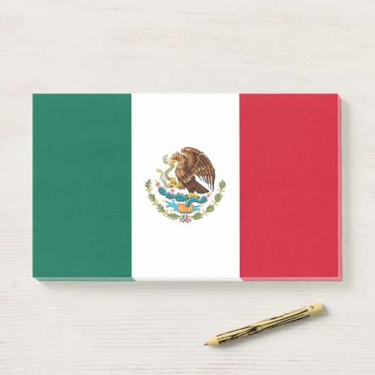 Notities met vlag van Mexico Post-it® Notes (Op bureau)