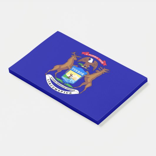 Notities met vlag van Michigan, Verenigde Staten Post-it® Notes (Schuin)