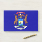 Notities met vlag van Michigan, Verenigde Staten Post-it® Notes (Op bureau)