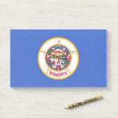 Notities met vlag van Minnesota, Verenigde Staten Post-it® Notes (Op bureau)