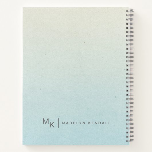 Notities & Musings Chique Script Monogram Gradiënt Notitieboek (Achterkant)