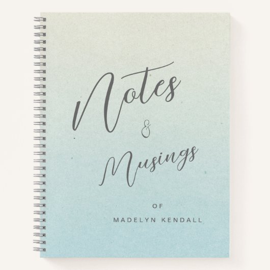 Notities & Musings Chique Script Monogram Gradiënt Notitieboek (Voorkant)