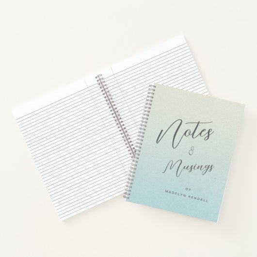 Notities & Musings Chique Script Monogram Gradiënt Notitieboek (Binnen)
