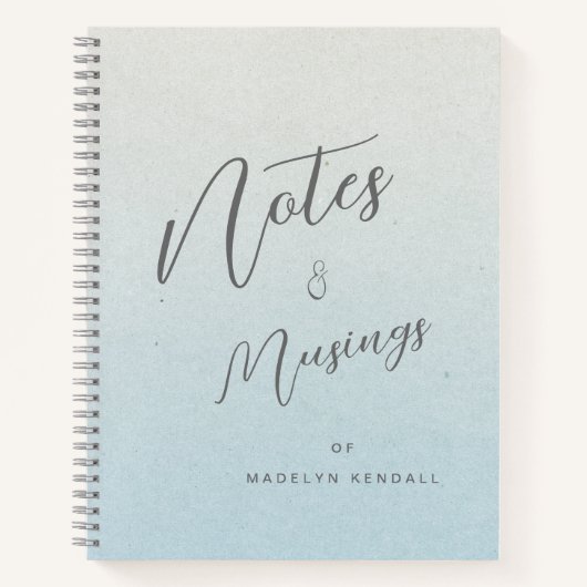 Notities & Musings Chique Script Monogram Gradiënt Notitieboek (Voorkant)