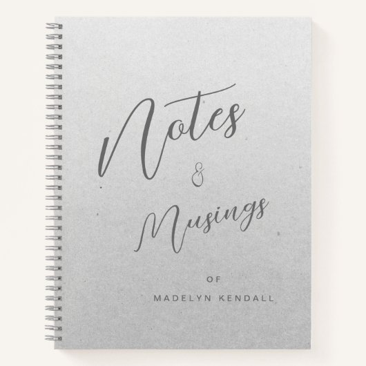 Notities & Musings Chique Script Monogram Gradiënt Notitieboek (Voorkant)