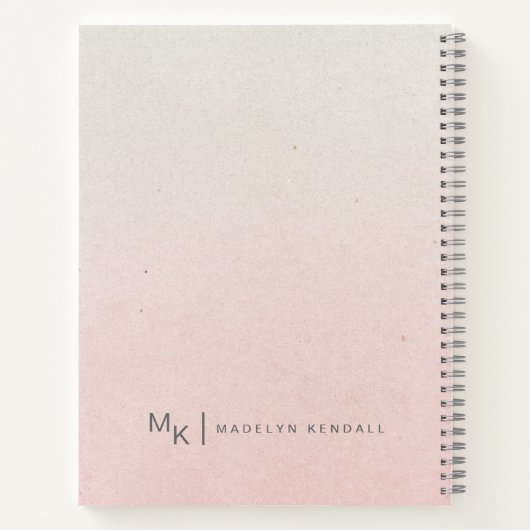 Notities & Musings Chique Script Monogram Gradient Notitieboek (Achterkant)