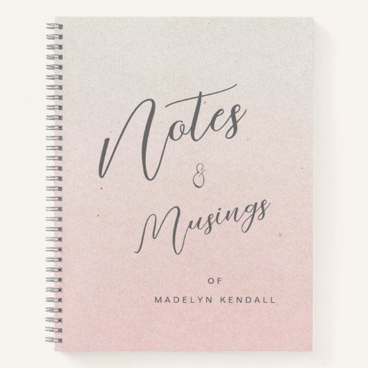 Notities & Musings Chique Script Monogram Gradient Notitieboek (Voorkant)