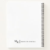 Notities & Musings Elegante kalligrafie Monogram Notitieboek (Achterkant)