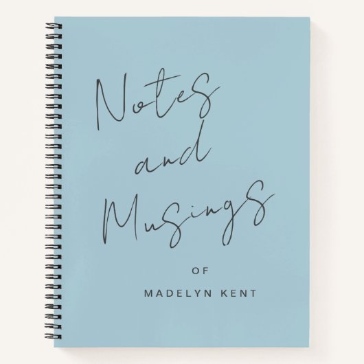 Notities & Musings Modern Script Gepersonaliseerd  Notitieboek (Voorkant)