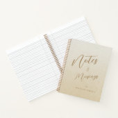 Notities & Musings Modern Script Monogram Goud Notitieboek (Binnen)