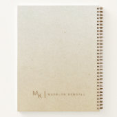 Notities & Musings Modern Script Monogram Goud Notitieboek (Achterkant)