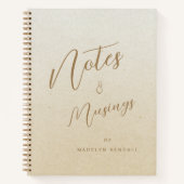 Notities & Musings Modern Script Monogram Goud Notitieboek (Voorkant)