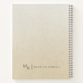 Notities & Musings Modern Script Monogram Gouden T Notitieboek (Achterkant)