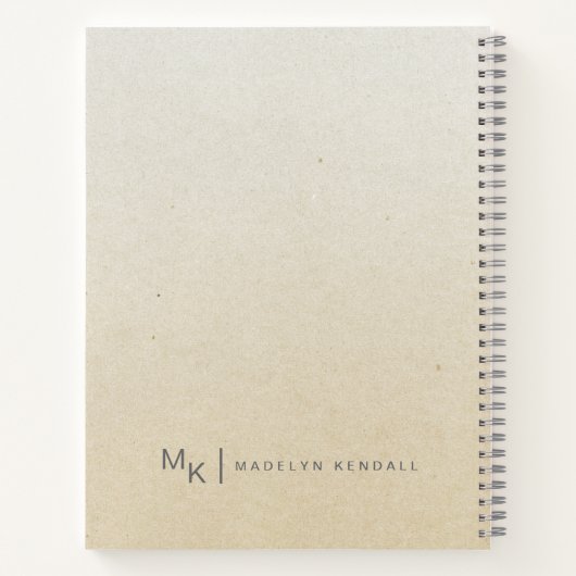 Notities & Musings Modern Script Monogram Gouden T Notitieboek (Achterkant)