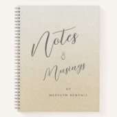 Notities & Musings Modern Script Monogram Gouden T Notitieboek (Voorkant)