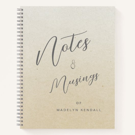Notities & Musings Modern Script Monogram Gouden T Notitieboek (Voorkant)