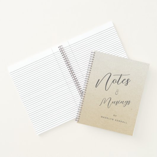 Notities & Musings Modern Script Monogram Gouden T Notitieboek (Binnen)