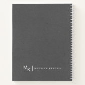 Notities & Musings Modern Script Monogram Grijs Notitieboek (Achterkant)
