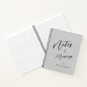 Notities & Musings Modern Script Monogram Grijs Notitieboek (Binnen)
