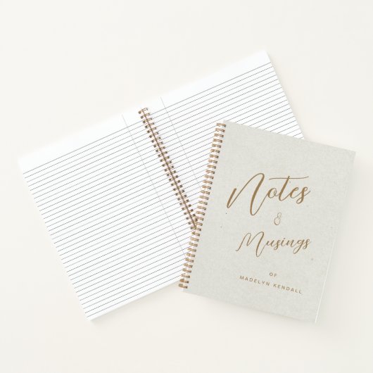 Notities & Musings Modern Script Monogram Ivoor Notitieboek (Binnen)