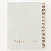 Notities & Musings Modern Script Monogram Ivoor Notitieboek (Achterkant)
