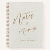 Notities & Musings Modern Script Monogram Ivoor Notitieboek (Voorkant)