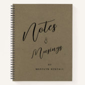 Notities & Musings Modern Script Monogram Kraft-pa Notitieboek (Voorkant)