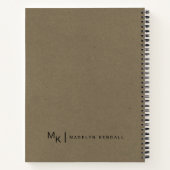 Notities & Musings Modern Script Monogram Kraft-pa Notitieboek (Achterkant)