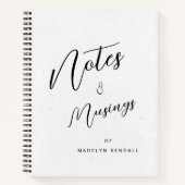 Notities & Musings Modern Script Monogram Wit Notitieboek (Voorkant)
