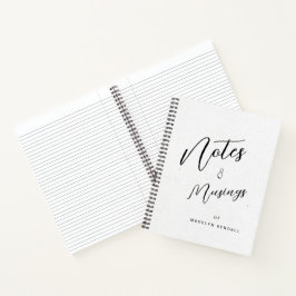Notities & Musings Modern Script Monogram Wit Notitieboek