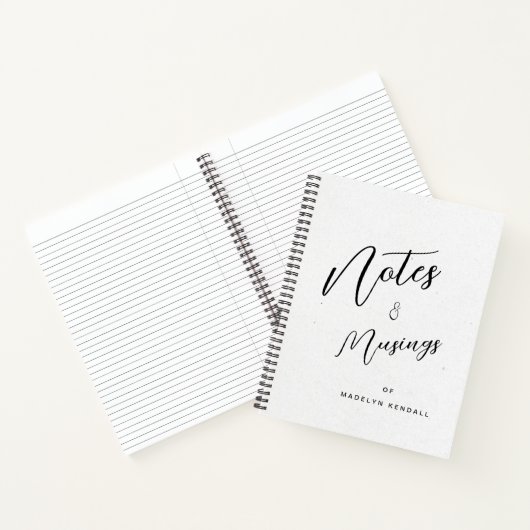 Notities & Musings Modern Script Monogram Wit Notitieboek (Binnen)