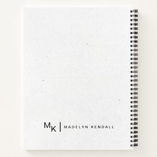 Notities & Musings Modern Script Monogram Wit Notitieboek (Achterkant)