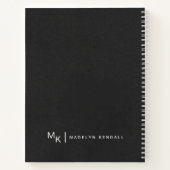 Notities & Musings Modern Script Monogram Zwart Notitieboek (Achterkant)
