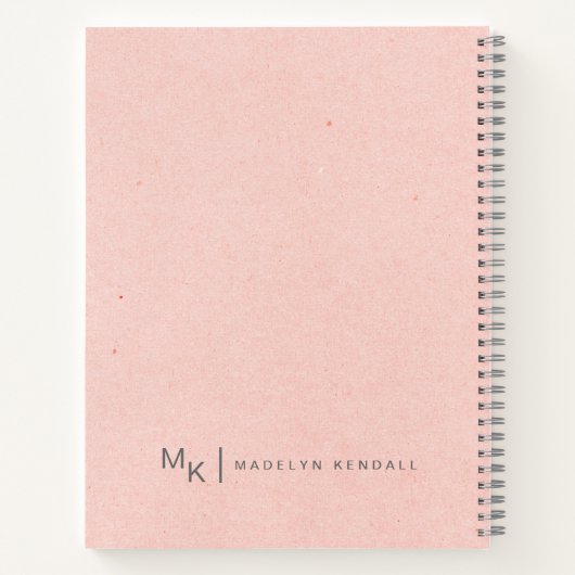 Notities & Musings Script Monogram Peach Pink Notitieboek (Achterkant)