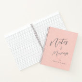 Notities & Musings Script Monogram Peach Pink Notitieboek (Binnen)