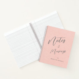 Notities & Musings Script Monogram Peach Pink Notitieboek