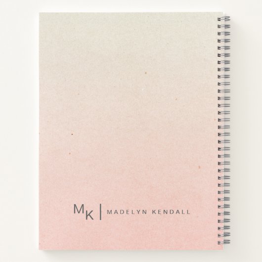 Notities & Musings Script Monogram Verloopperzik Notitieboek (Achterkant)